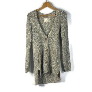 Angel Of The North Womens Gray Cardigan Sweater High Low V-Neck Long Sleeve S